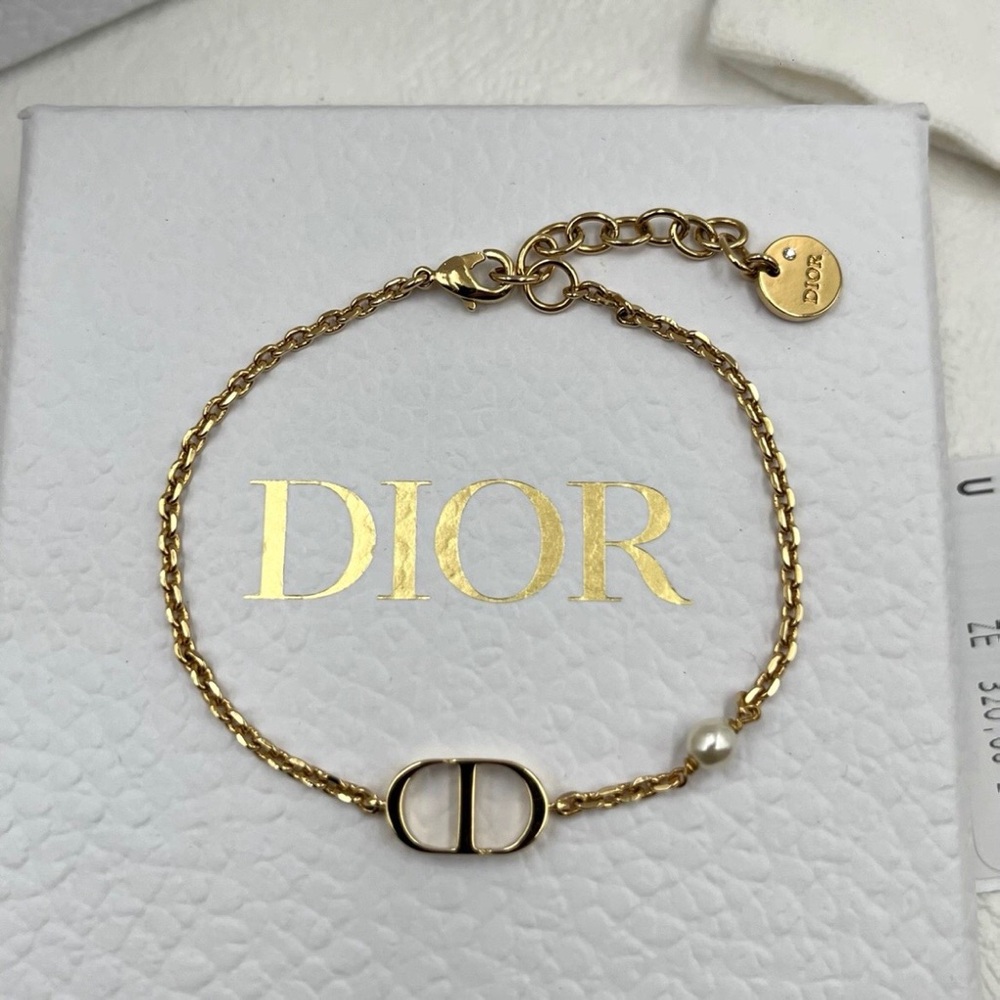 Dior Gold Bracelet with Pearl Accent